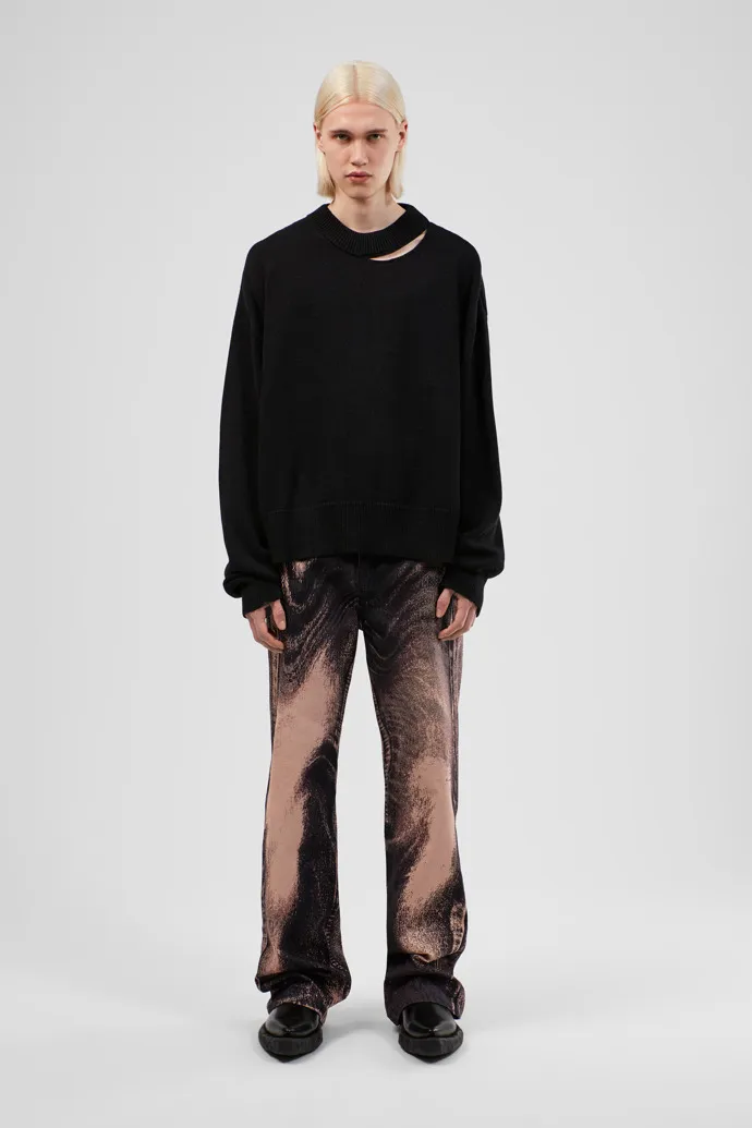Melange Knit Sweater Suéter de punto en mezcla negro