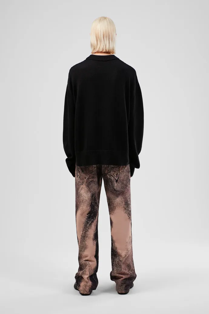 Melange Knit Sweater Suéter de punto en mezcla negro