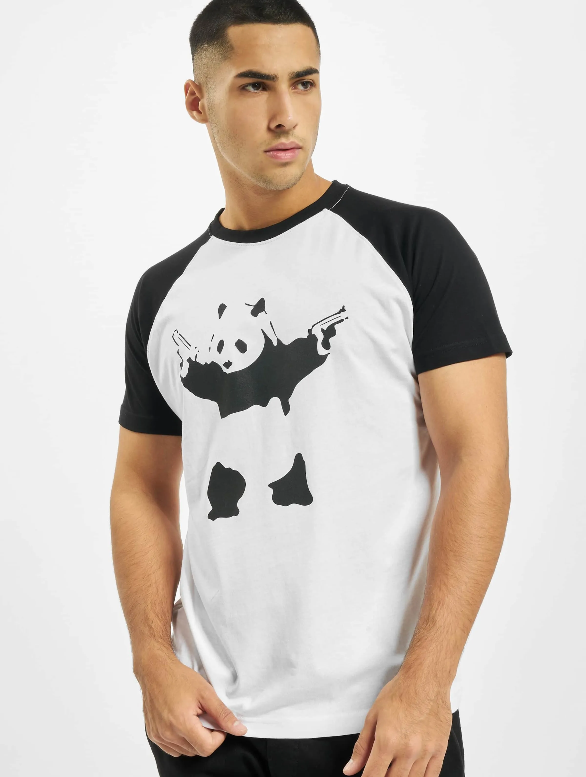 MERCHCODE BRANDALISED  BANKSYÂ´S GRAFFITI PANDA RAGLAN TEE