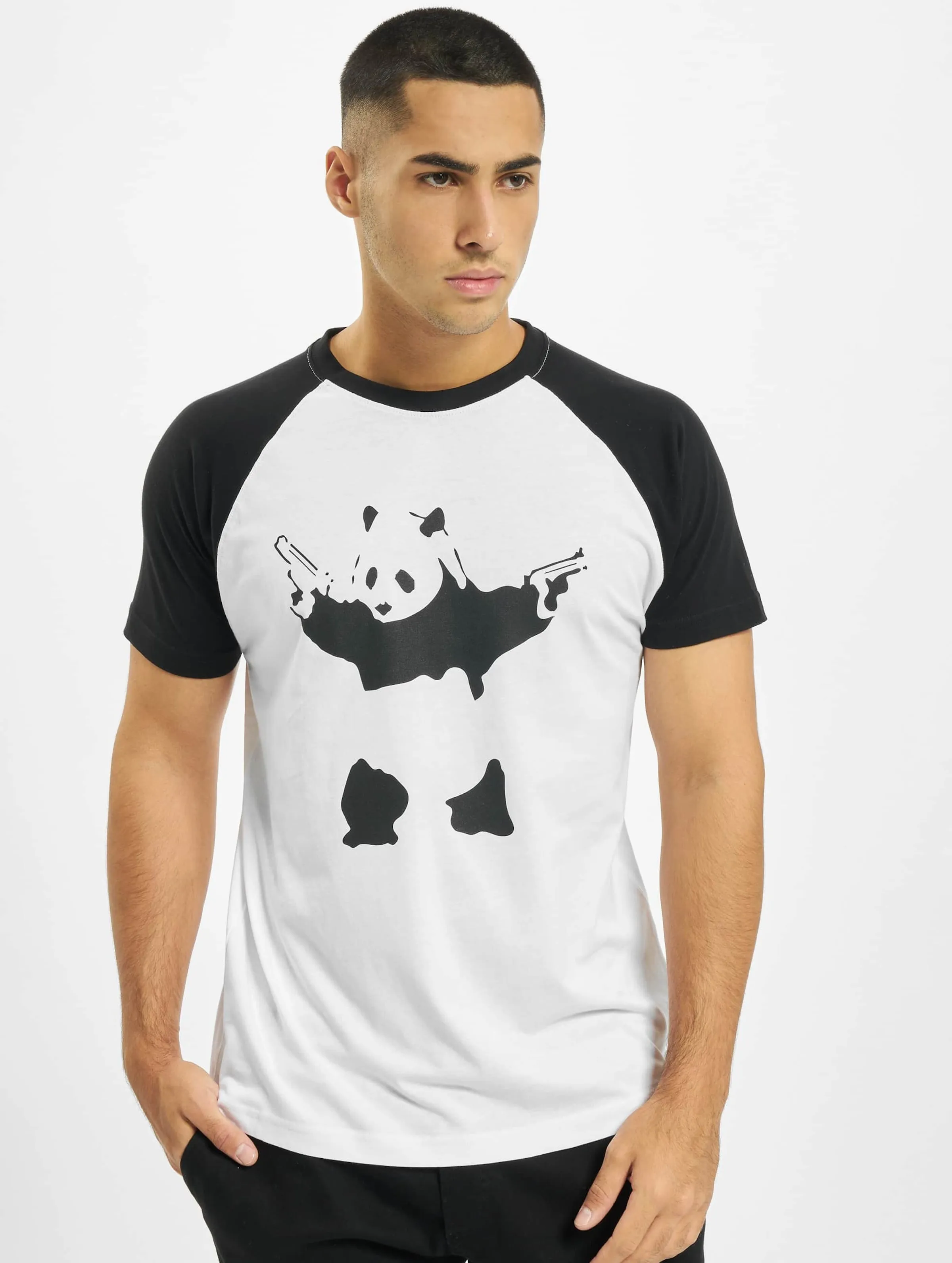MERCHCODE BRANDALISED  BANKSYÂ´S GRAFFITI PANDA RAGLAN TEE