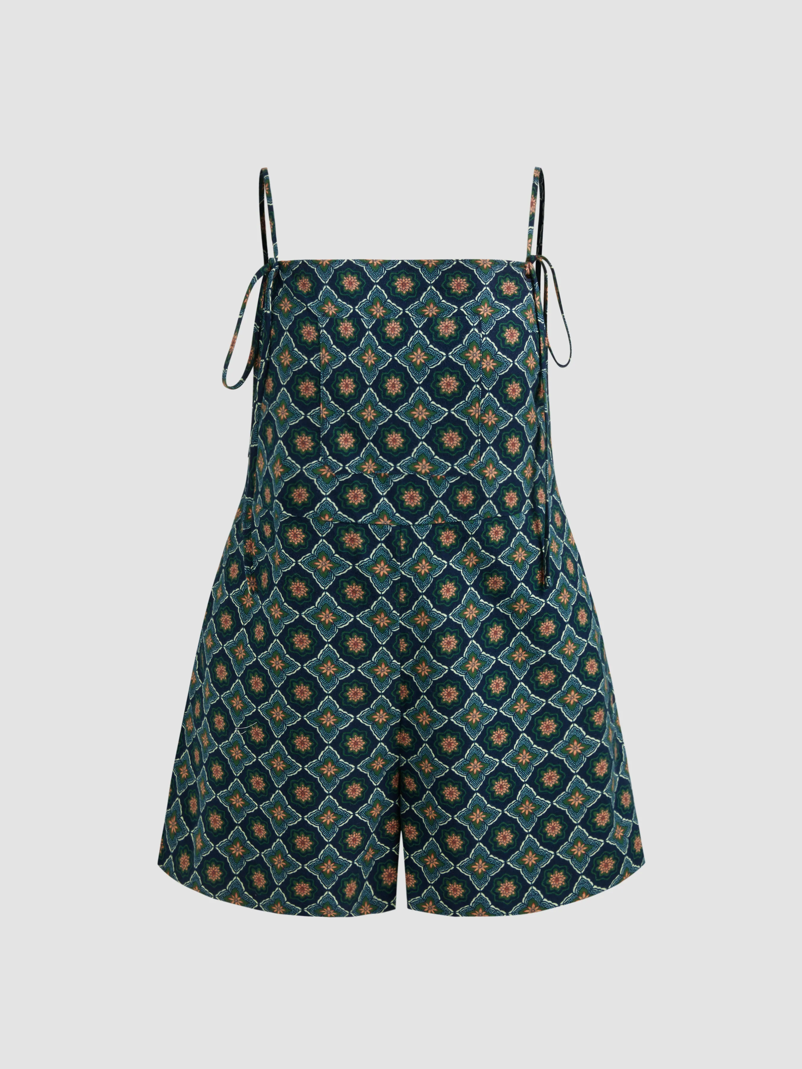 Mono Estampado Floral con Escote Cuadrado Tejido Curvy
