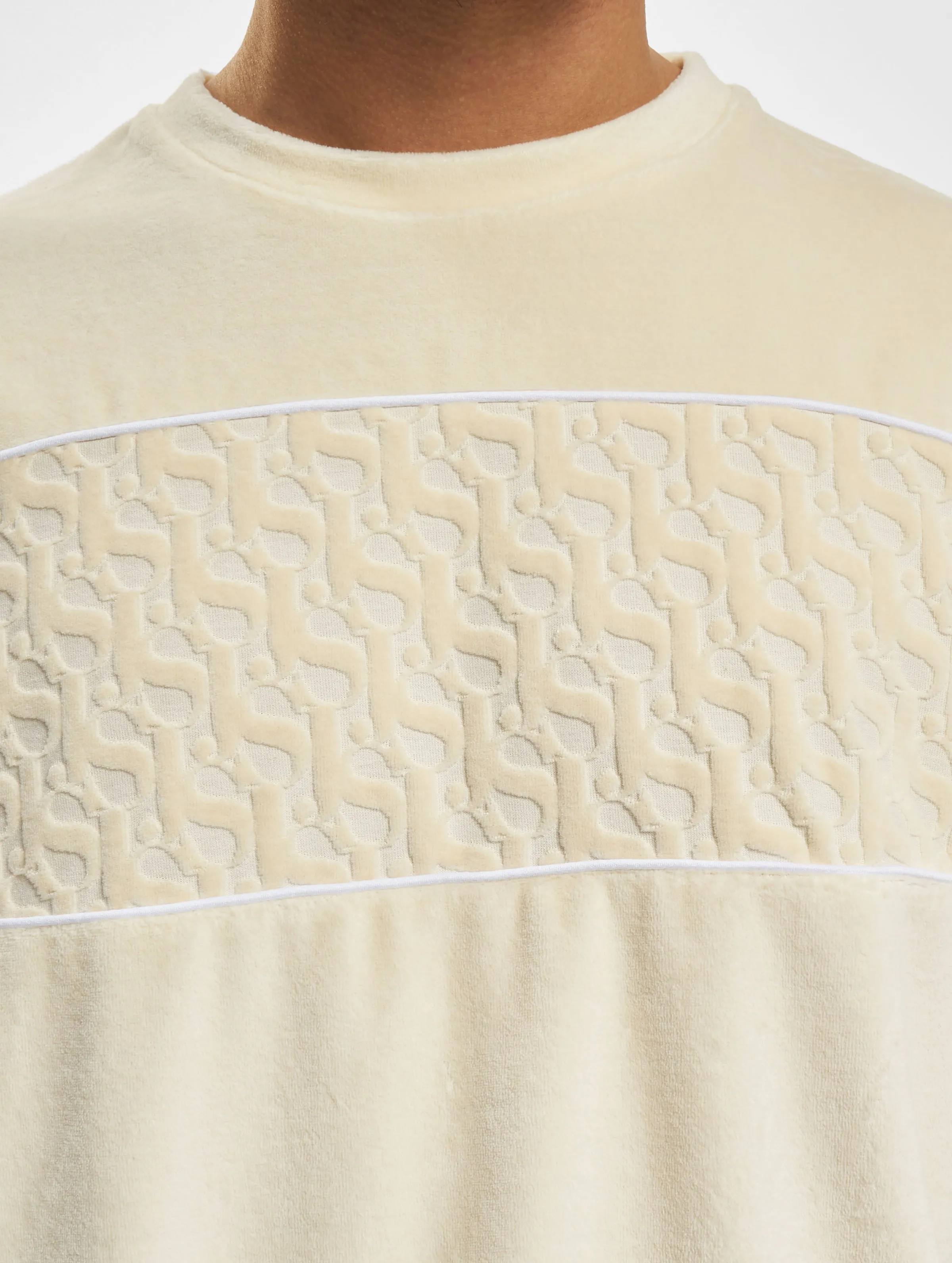 Monogram Logo Devorée Stripe Velours