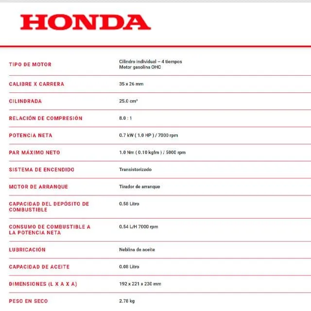 Motor Gasolina HONDA GX25T S4 2T