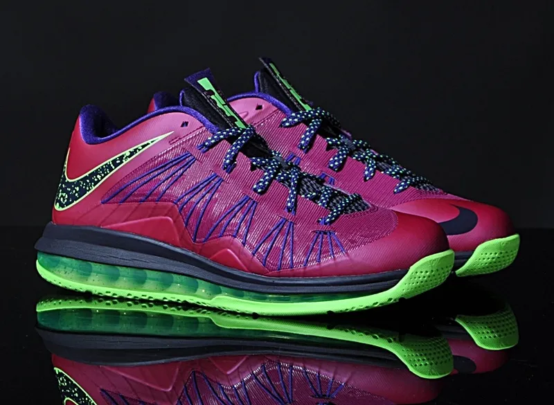 Nike Air Max Lebron X Low "Fireberry" (601/raspberry/lima/negro)