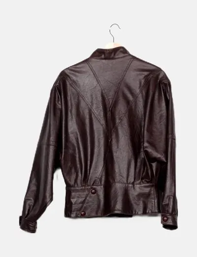 NoName Chaqueta biker piel marrón