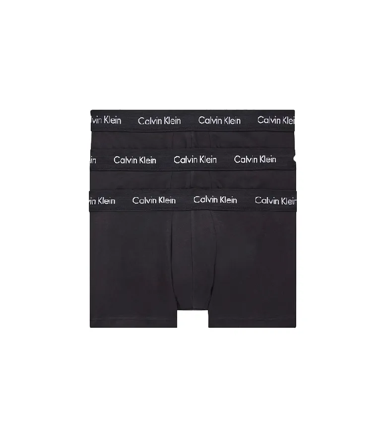 Pack 3 Bóxers Tiro Bajo Cotton Stretch negro