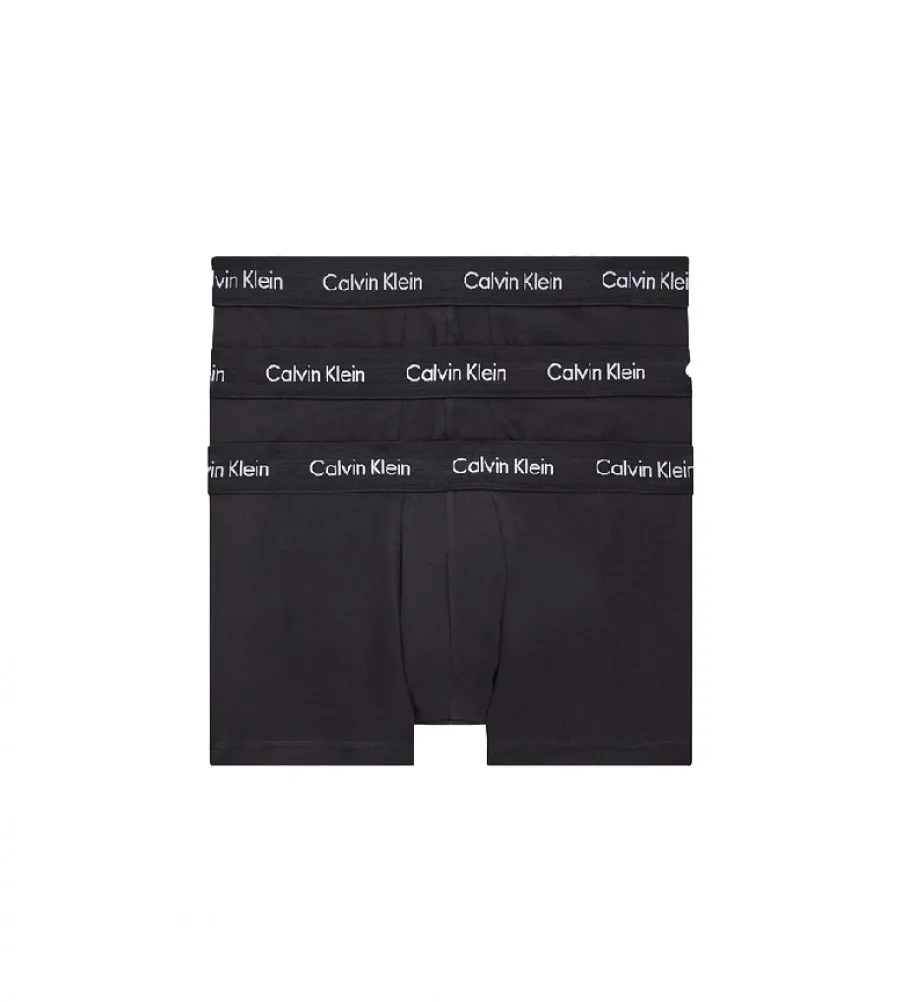 Pack 3 Bóxers Tiro Bajo Cotton Stretch negro
