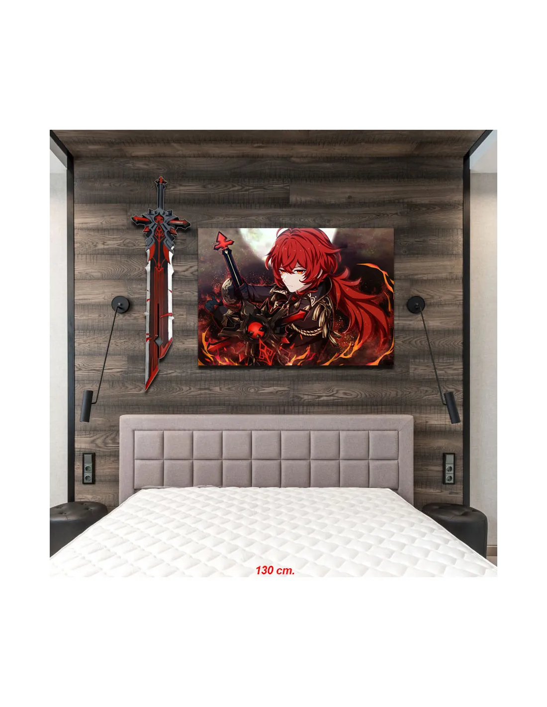 Pack Estandarte + Espada de Diluc Genshin Impact