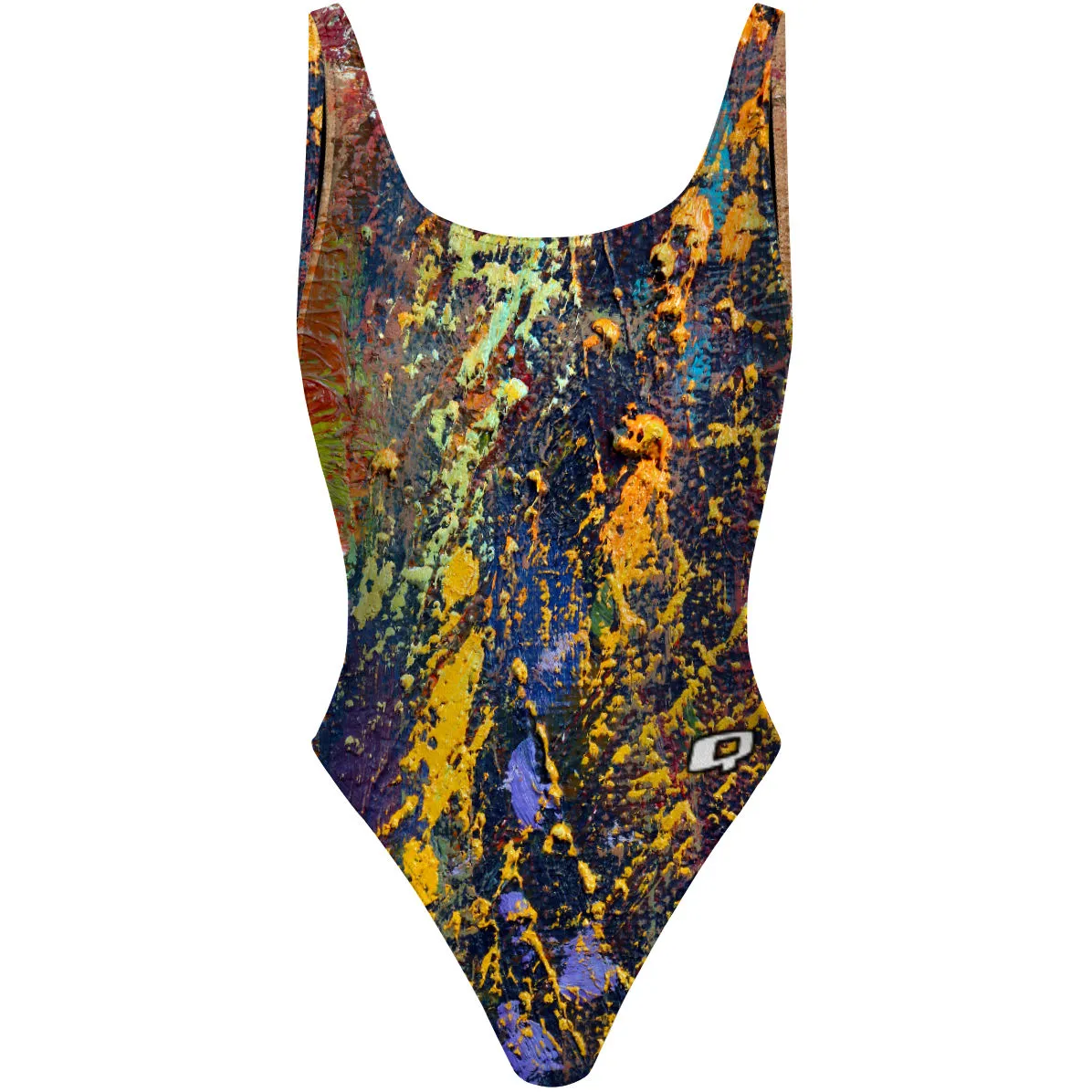 PAINT SPLATTER  HIGH HIP ONE PIECE SWIMSUIT