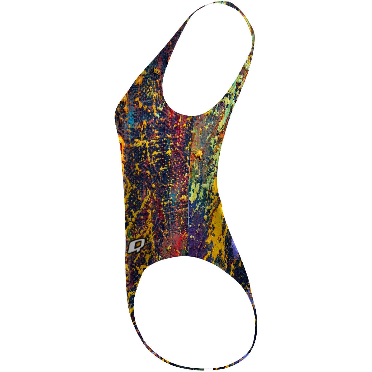 PAINT SPLATTER  HIGH HIP ONE PIECE SWIMSUIT