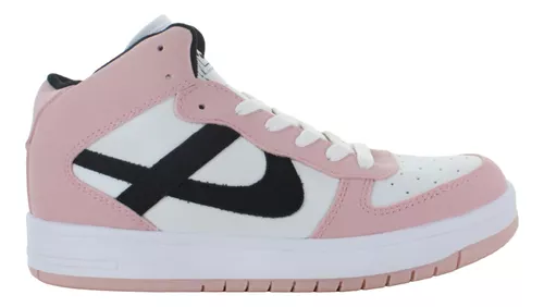 Panam Tenis Bota Vestir Casual Skate Rosa Blanco Mujer 85343