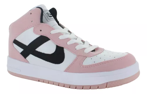 Panam Tenis Bota Vestir Casual Skate Rosa Blanco Mujer 85343