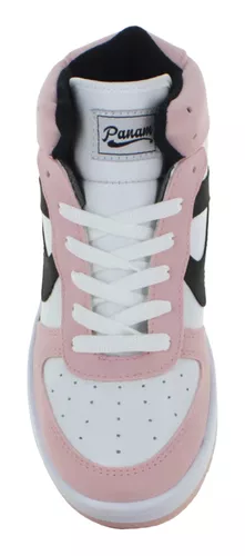 Panam Tenis Bota Vestir Casual Skate Rosa Blanco Mujer 85343