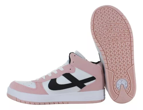 Panam Tenis Bota Vestir Casual Skate Rosa Blanco Mujer 85343
