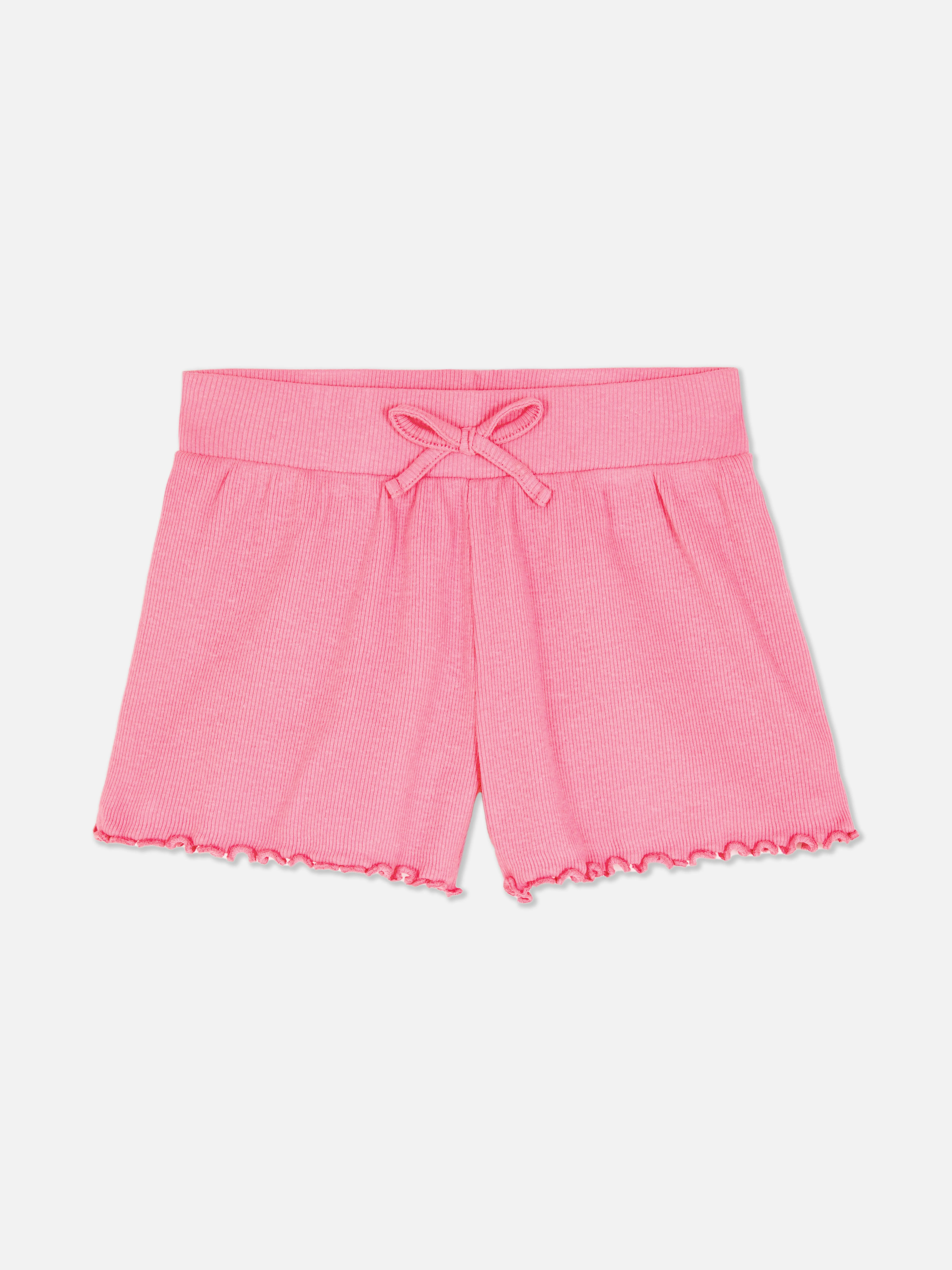 Pantalones cortos acanalados con ribete ondulado