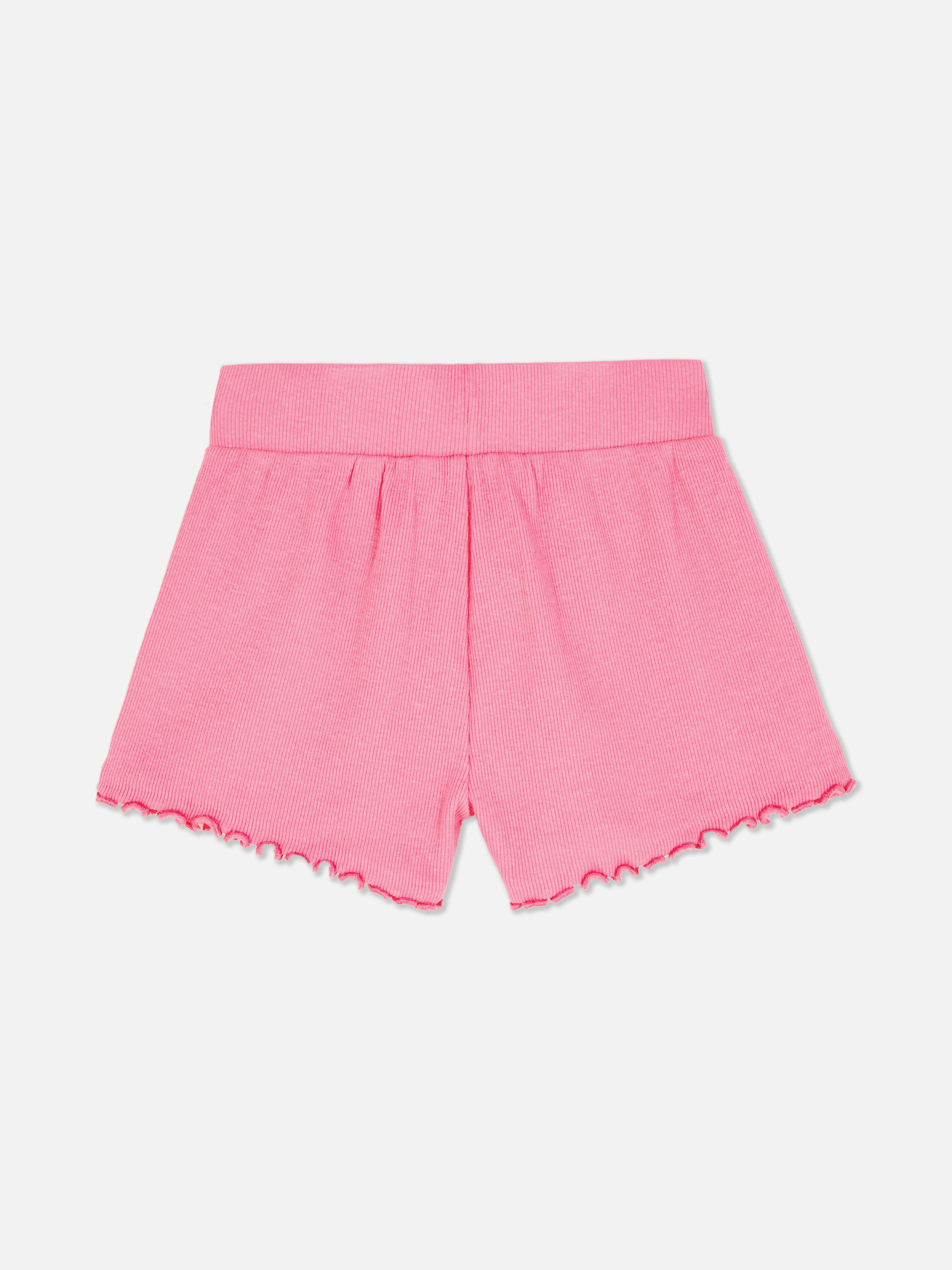 Pantalones cortos acanalados con ribete ondulado