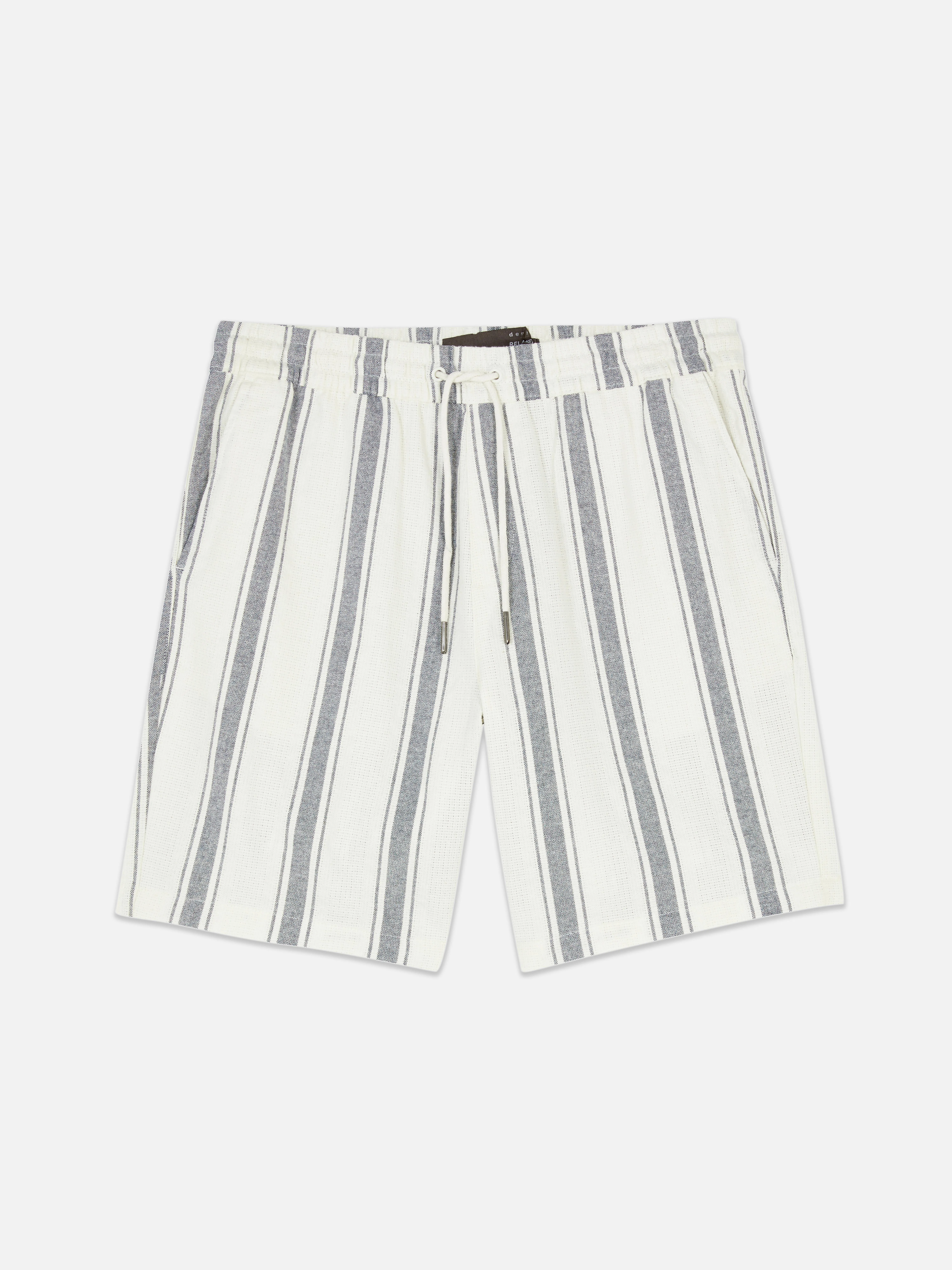 Pantalones cortos chinos texturizados a rayas anchas