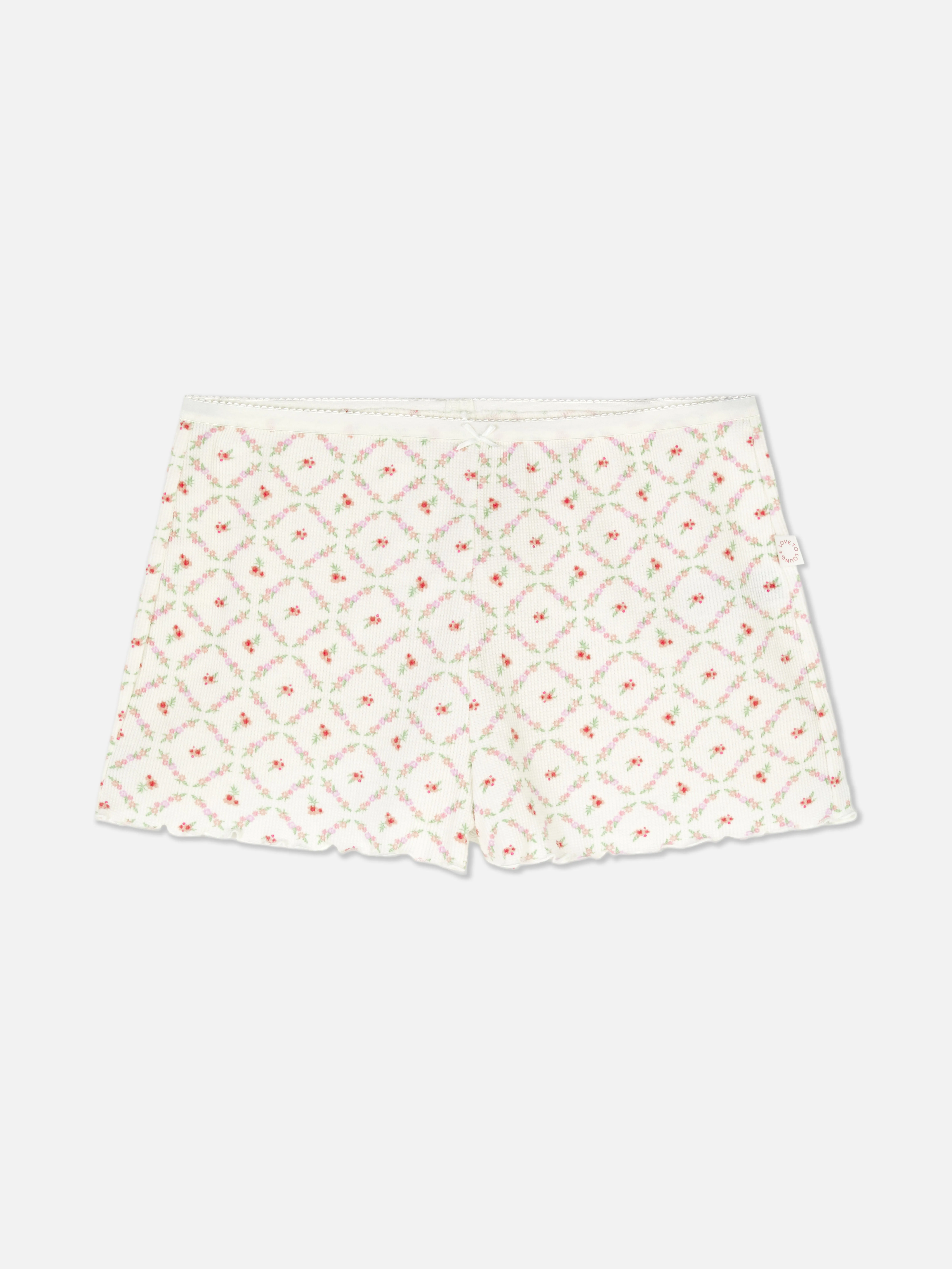 Pantalones cortos de pijama con bajo ondulado
