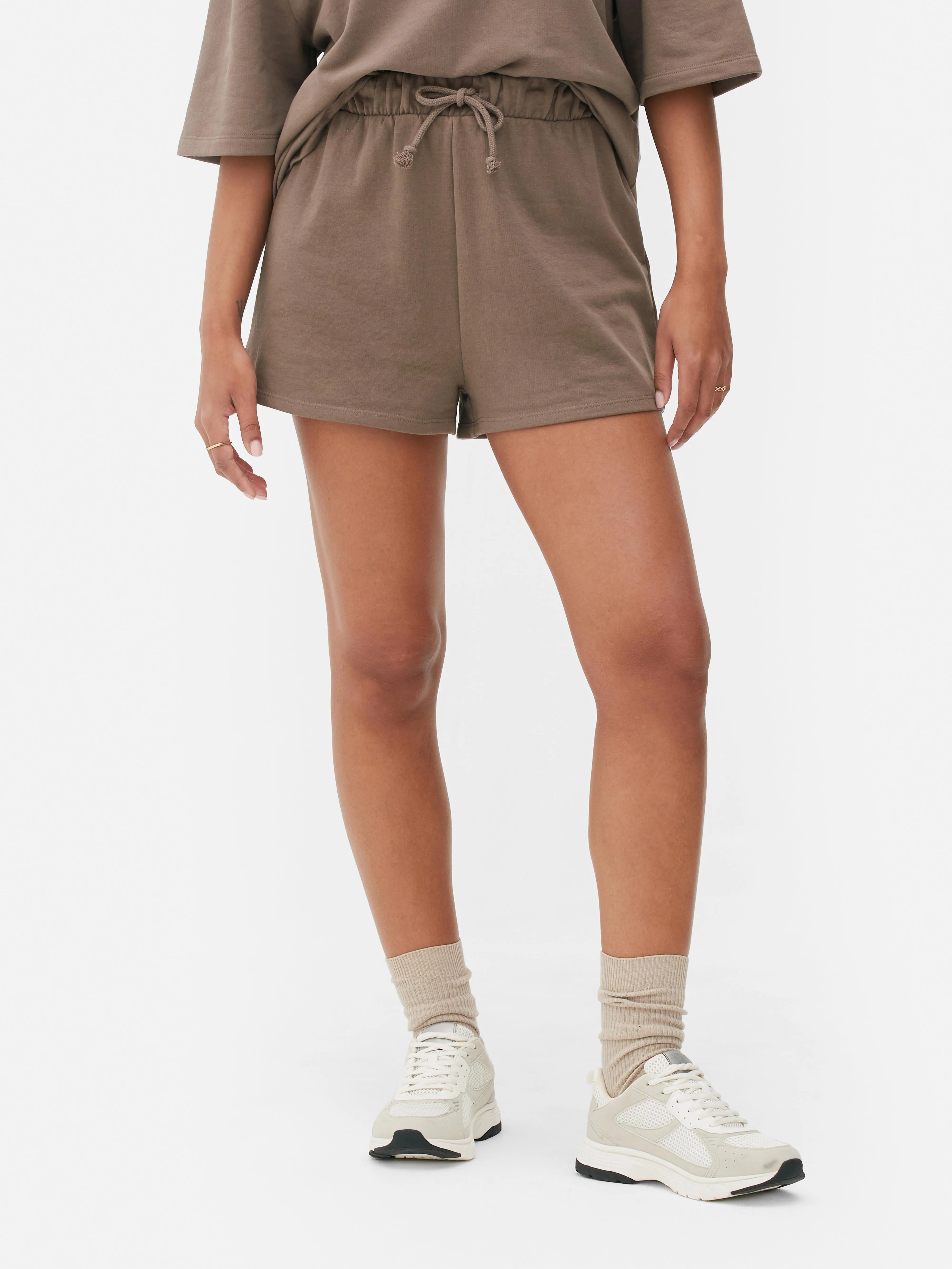 Pantalones cortos de punto con cordón de ajuste