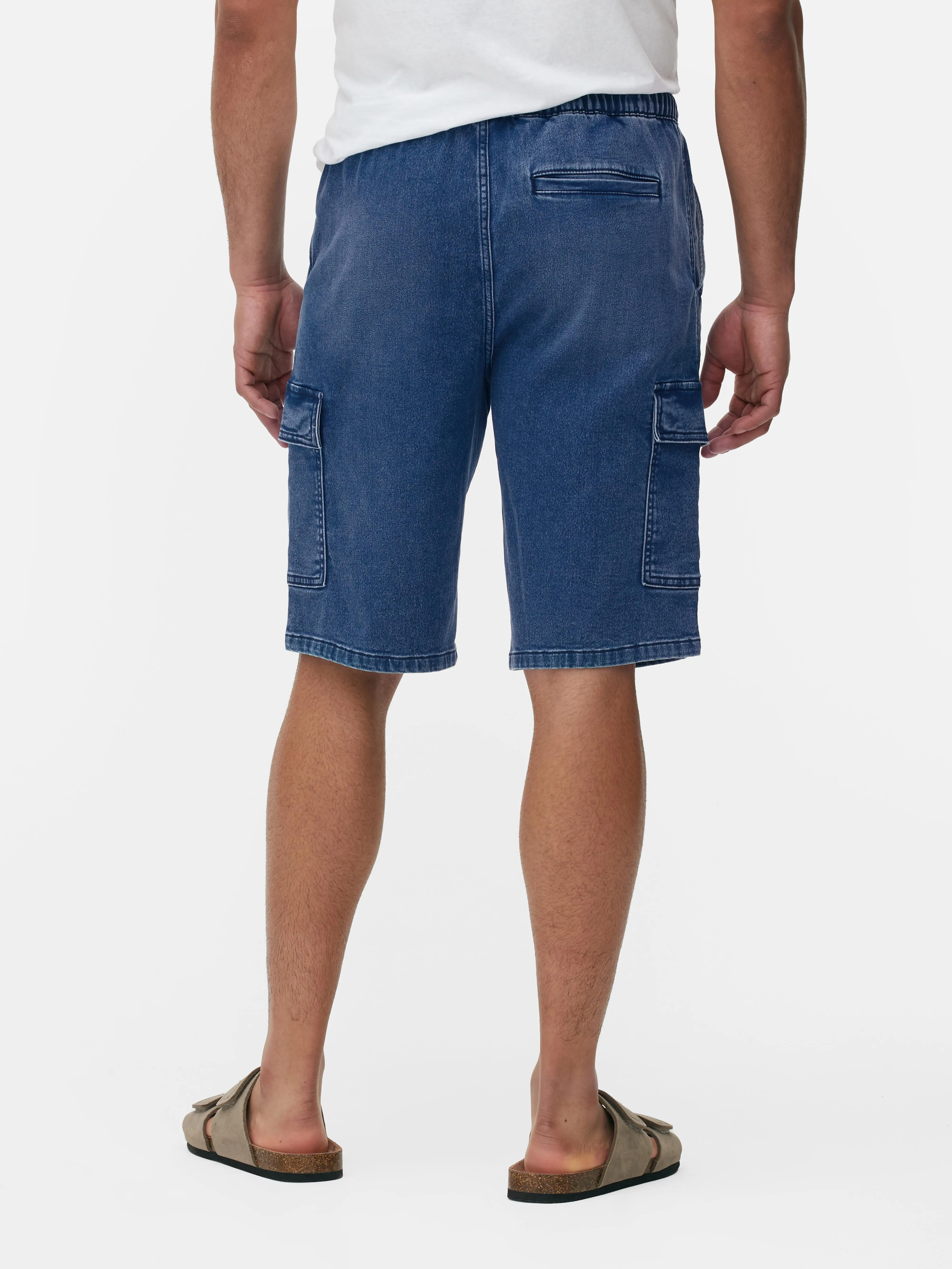Pantalones cortos vaqueros de punto tipo cargo