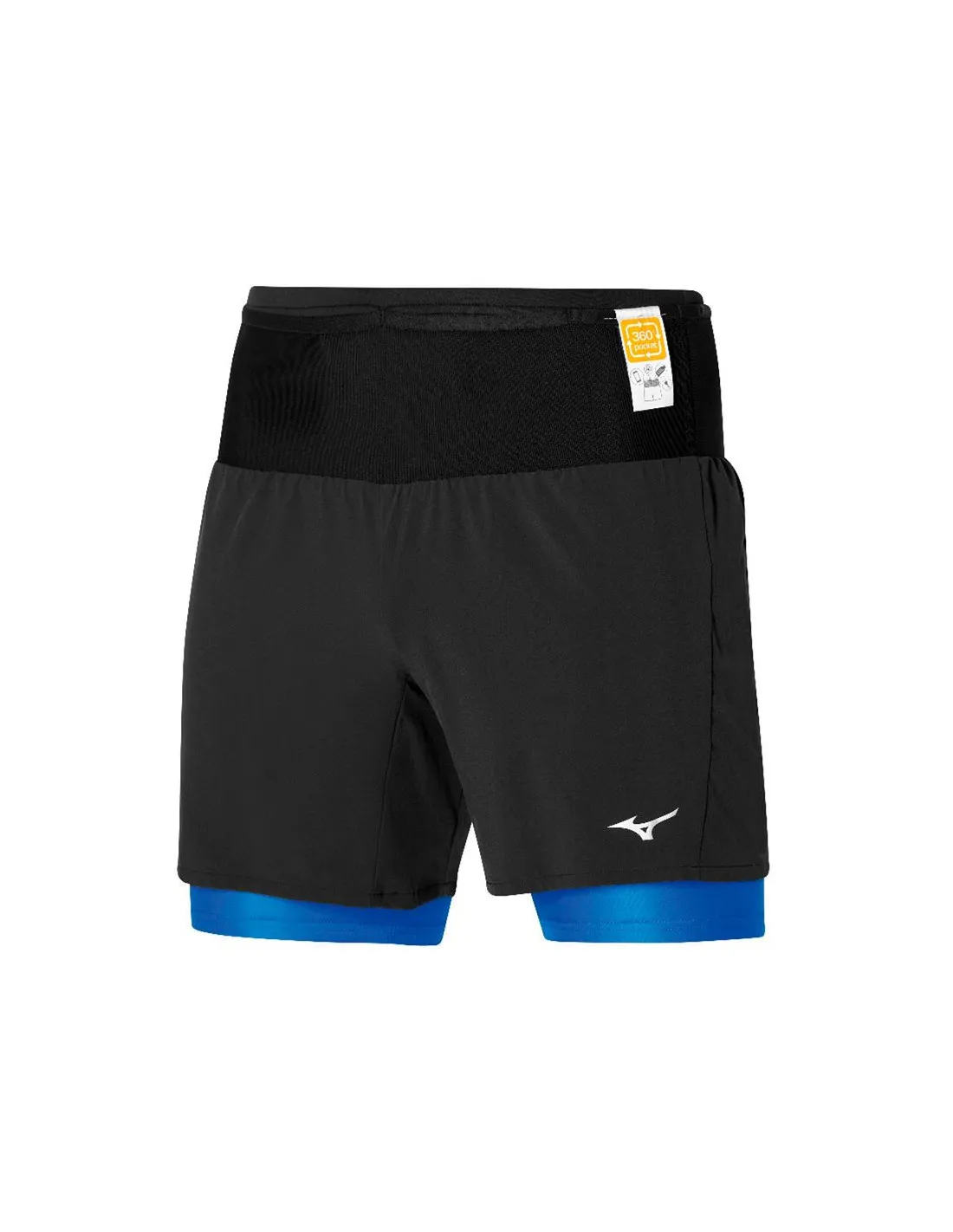 Pantalones de Fitness Mizuno Multi Pocket 7.5 2in1 Negro Hombre