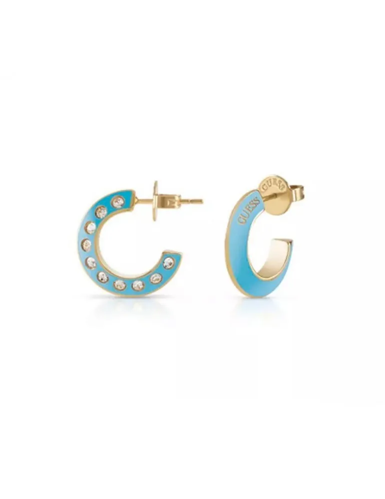 Pendientes Guess Mujer Hoops don´t lie Azul Acero JUBE01491