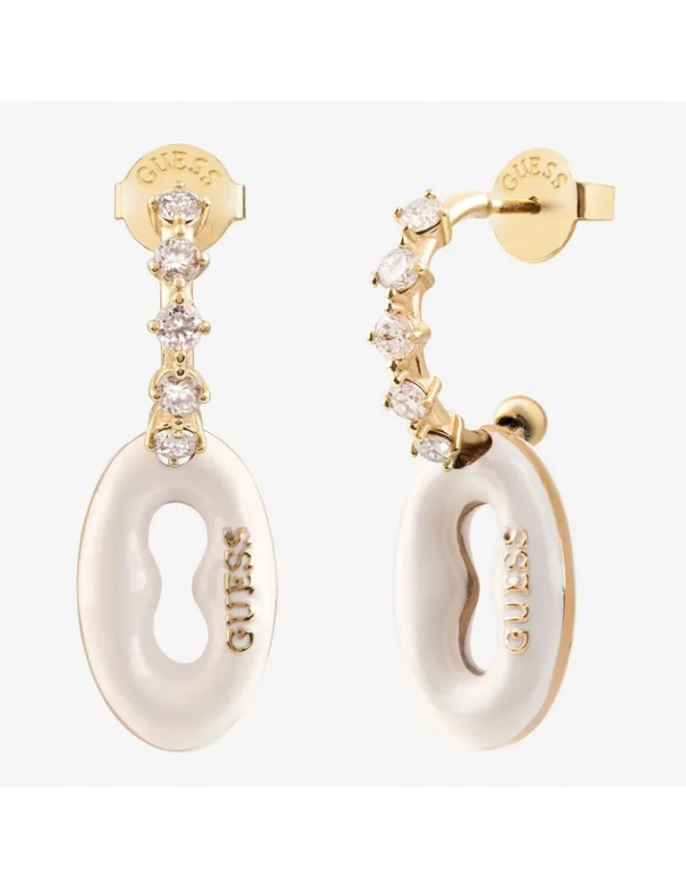 Pendientes Guess Pop Links Acero blancos