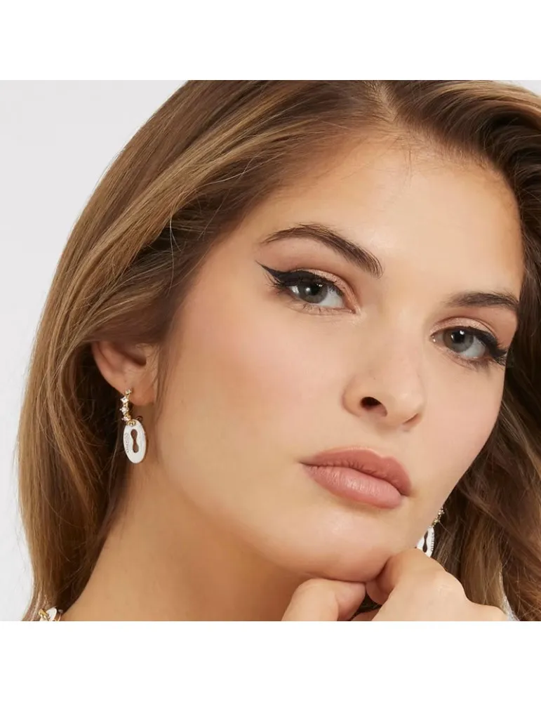 Pendientes Guess Pop Links Acero blancos