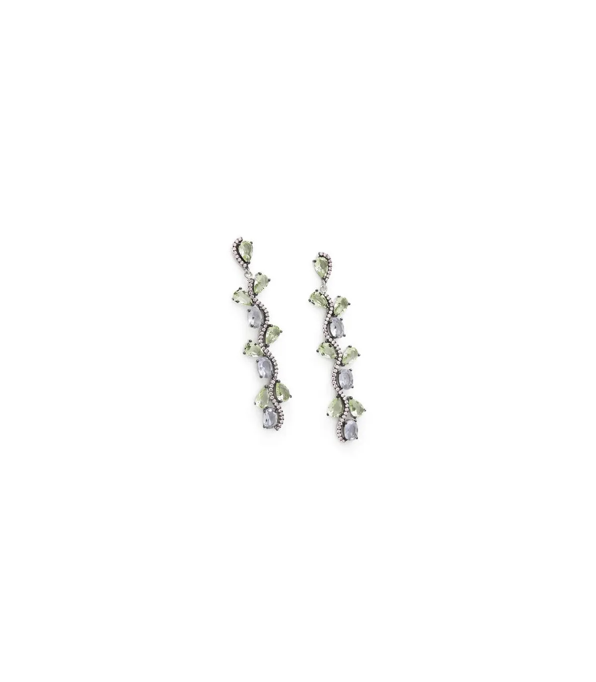 PENDIENTES LINEARGENT CRISTALES MULTICOLOR PLATA  17325A