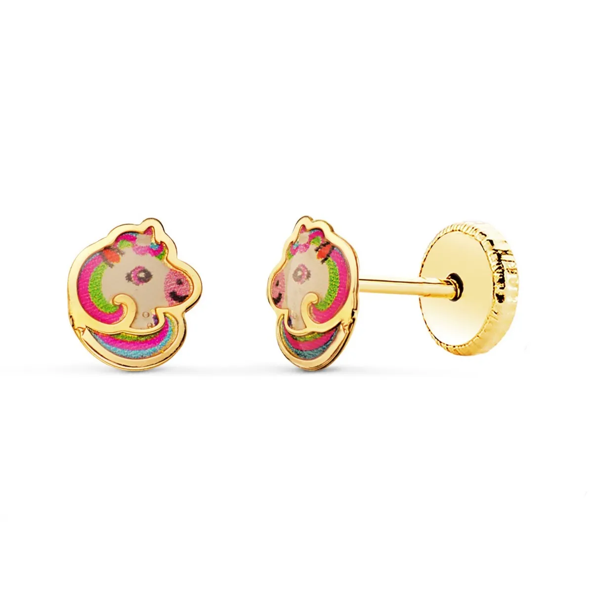 Pendientes Oro Unicornio
