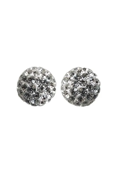 PENDIENTES PLATA BOLA RESINA CRISTALES CHECOS  240_PCB10