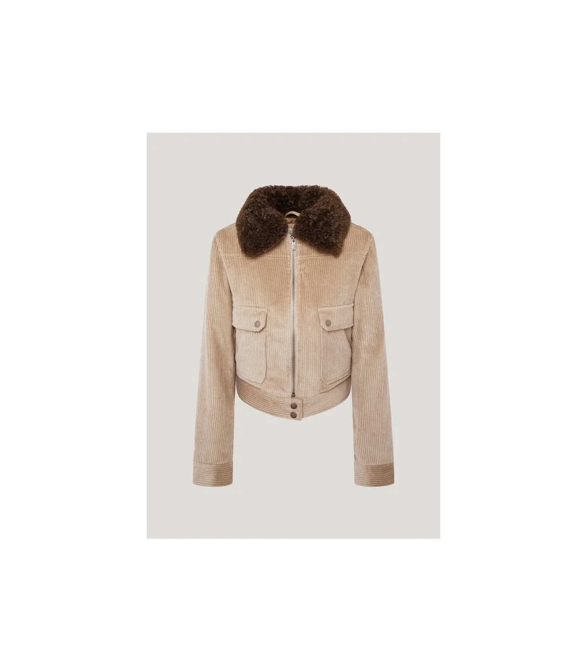 Pepe Jeans Chaqueta de Pana Acolchada Marrón