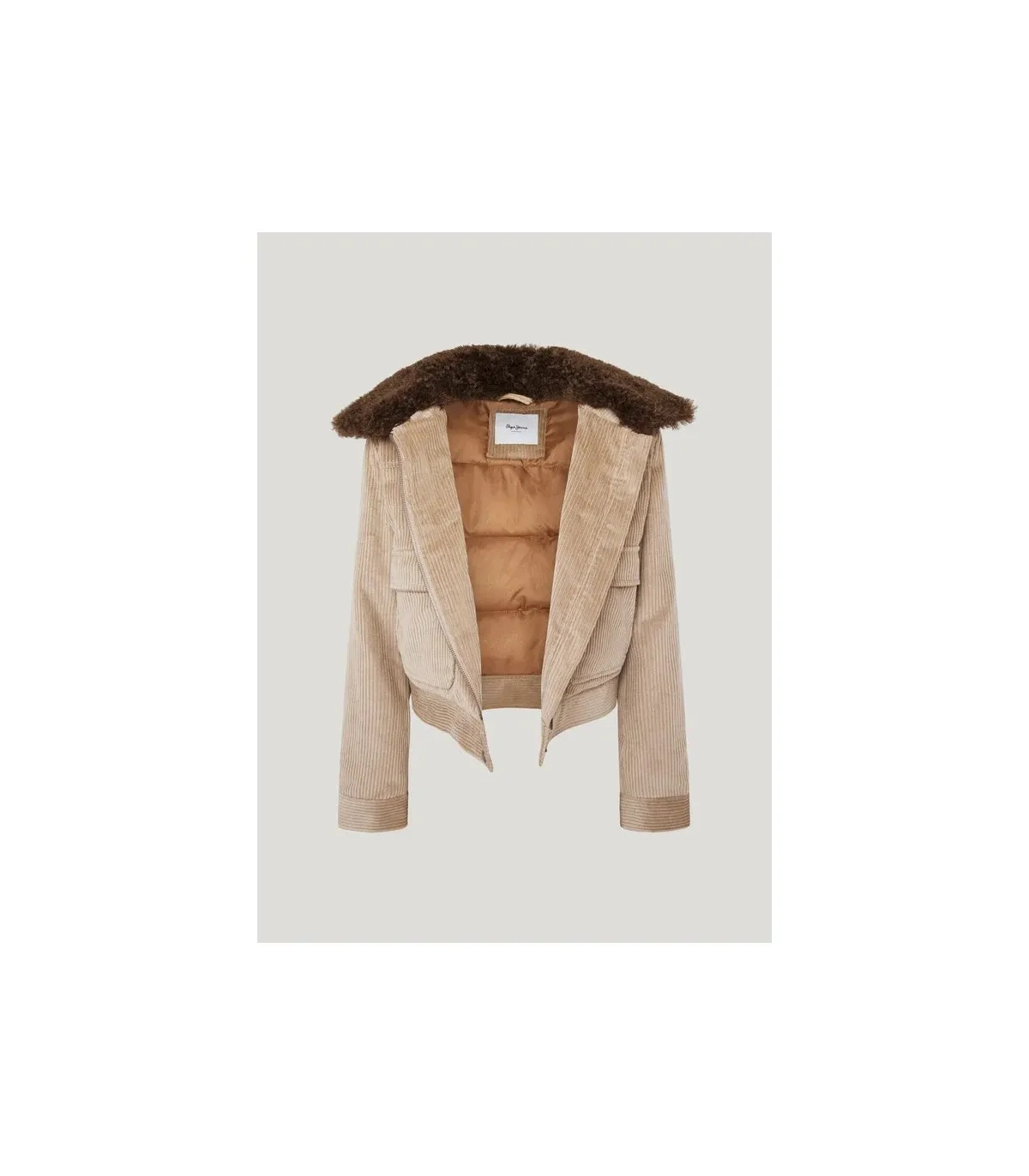 Pepe Jeans Chaqueta de Pana Acolchada Marrón