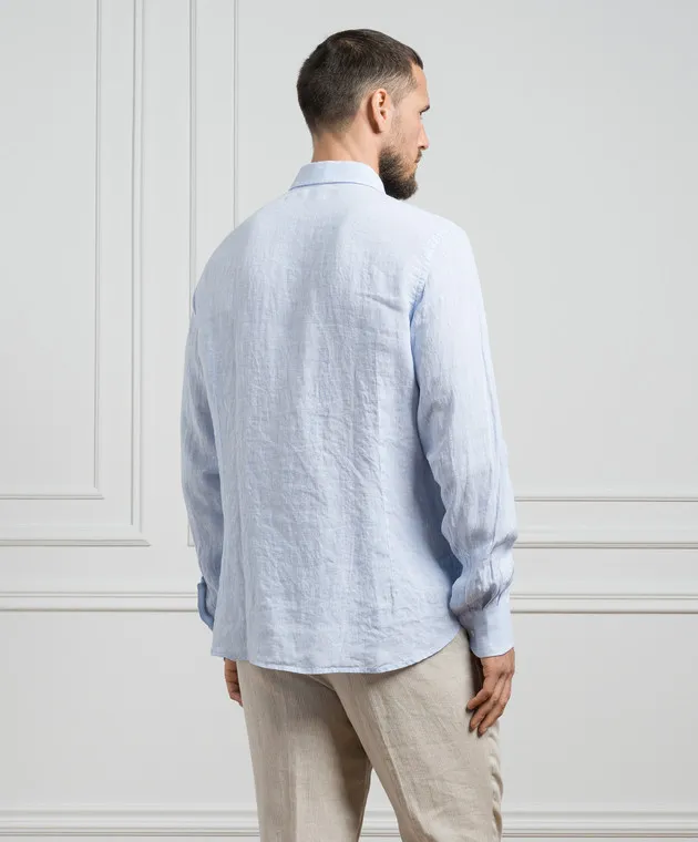 Peserico Blue striped linen shirt