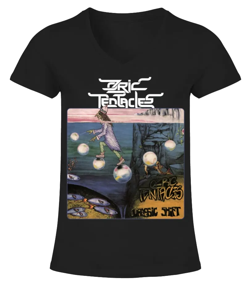PGSRBK. OZRIC TENTACLES  JURASSIC SHIFT (1993) CAMISETA CUELLO PICO MUJER