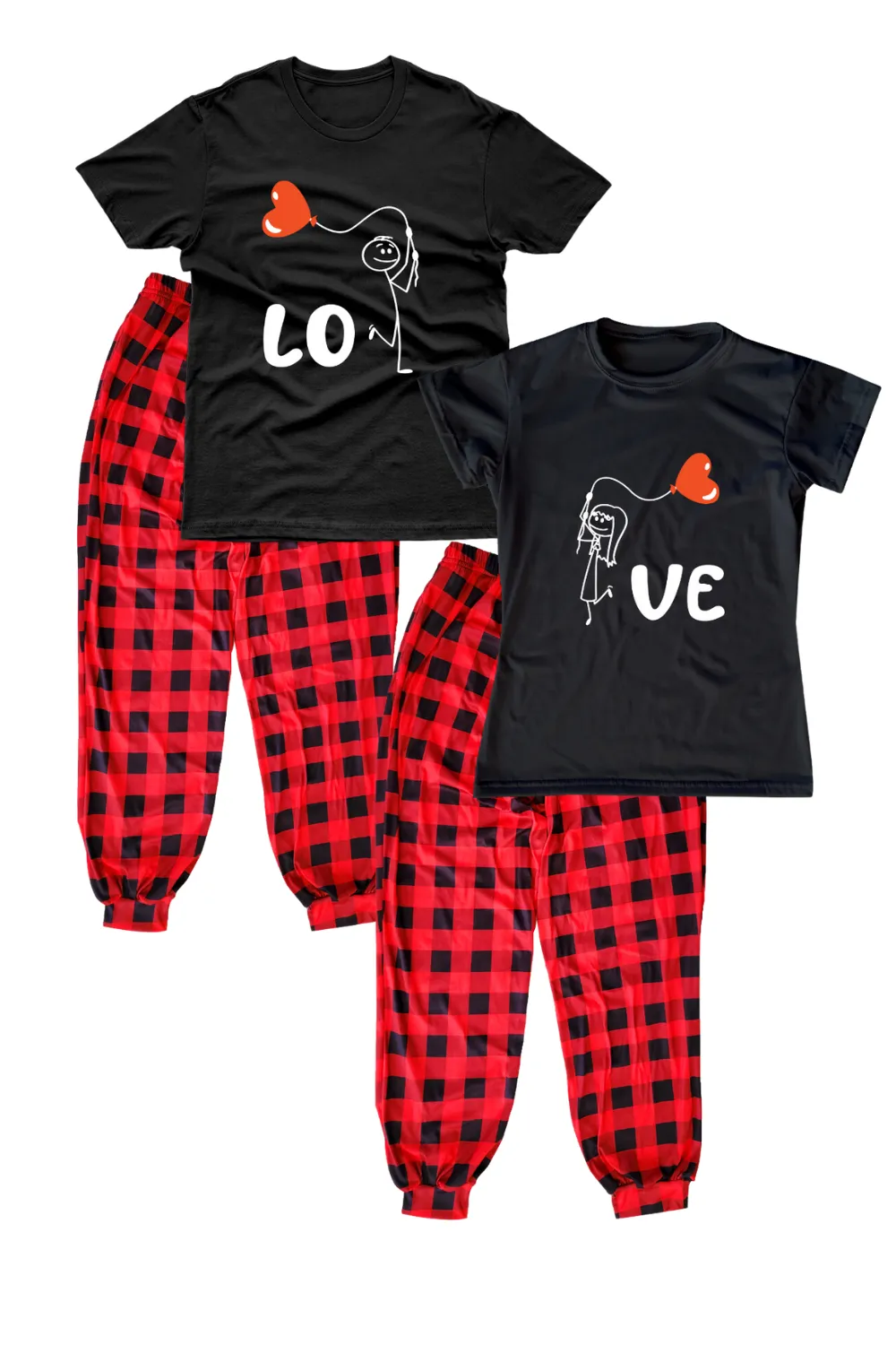 Pijama dama manga corta. Love globos