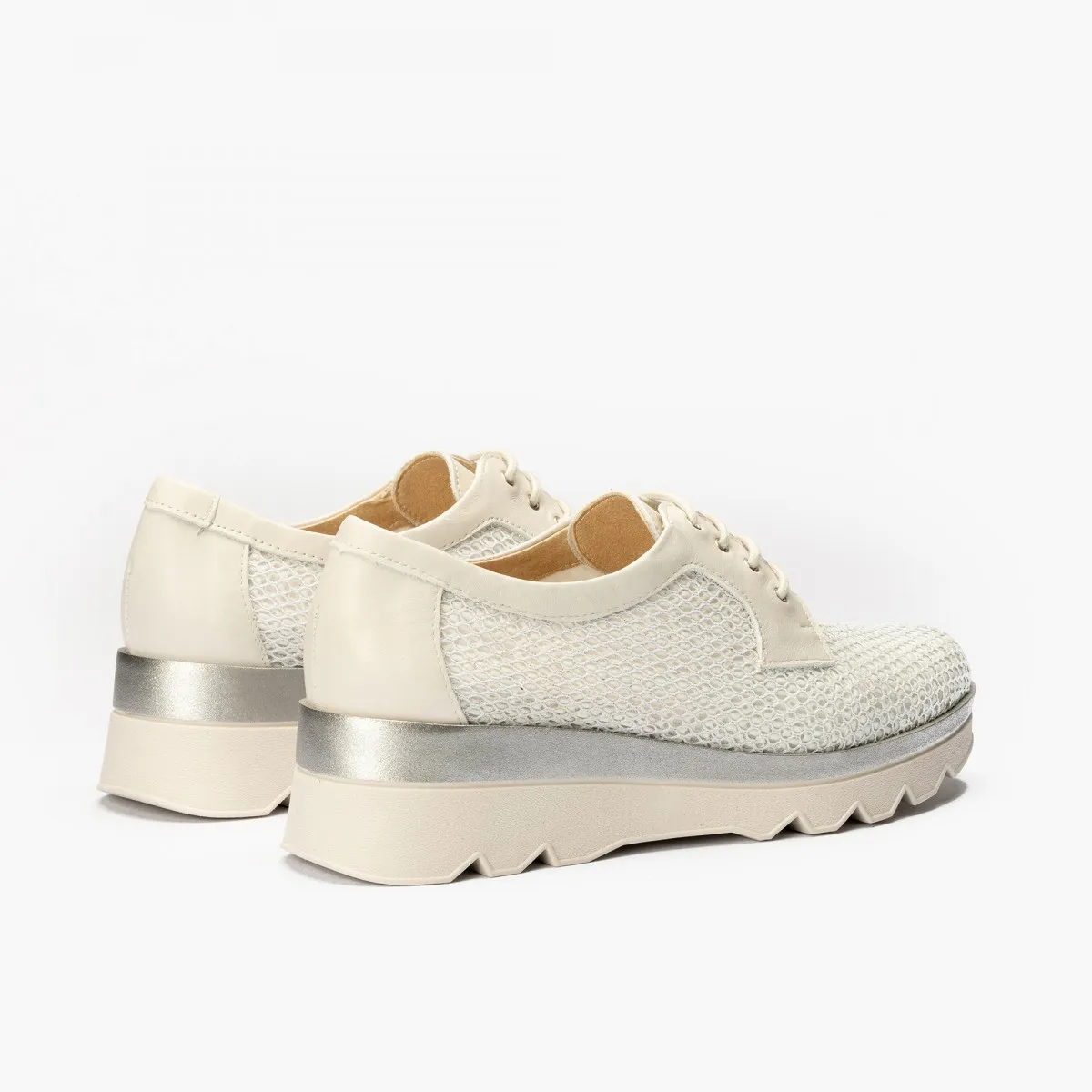 Pitillos zapato cordones ingles primavera rafia Durian blanco 5112