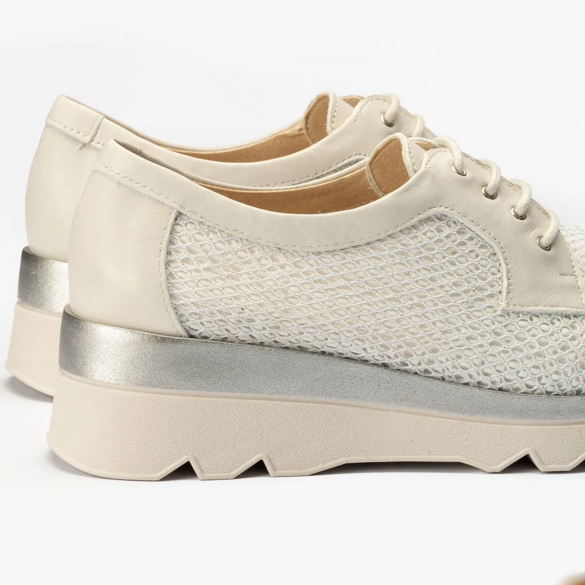 Pitillos zapato cordones ingles primavera rafia Durian blanco 5112