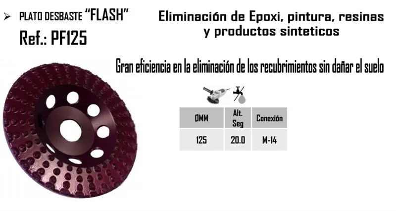Plato Desbaste LD FLASH PF125/M14