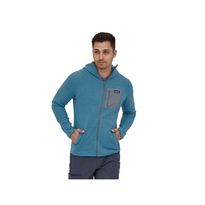 Polar Patagonia R1 Air Sudadera con capucha y cremallera (Wavy Blue) hombre