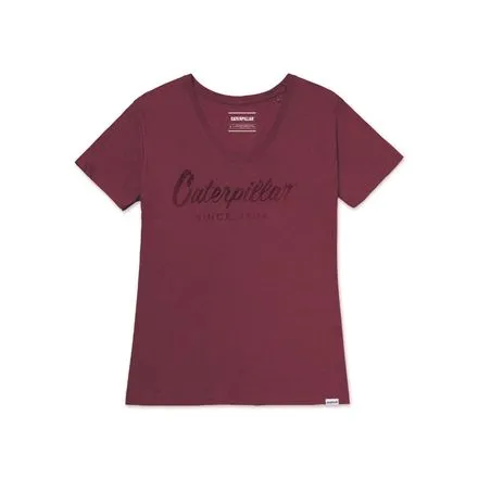 POLOS MUJER CATERPILLAR SCRIPT VNECK