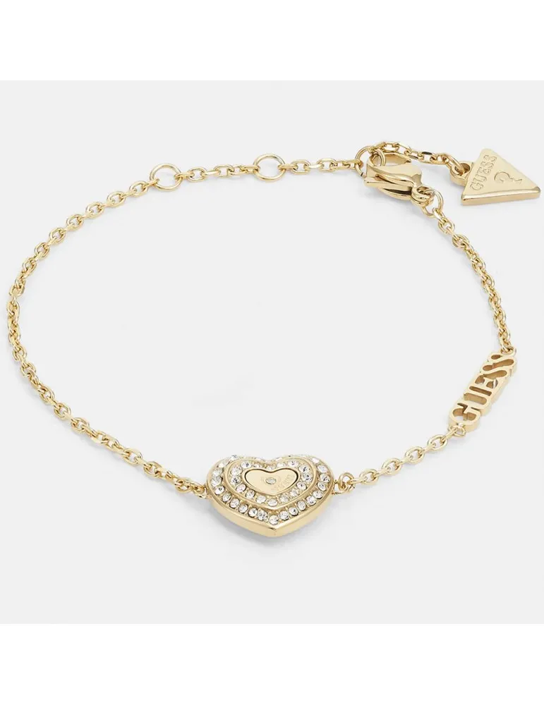 Pulsera Guess Mujer Amami Corazón Acero Dorado JUBB0403