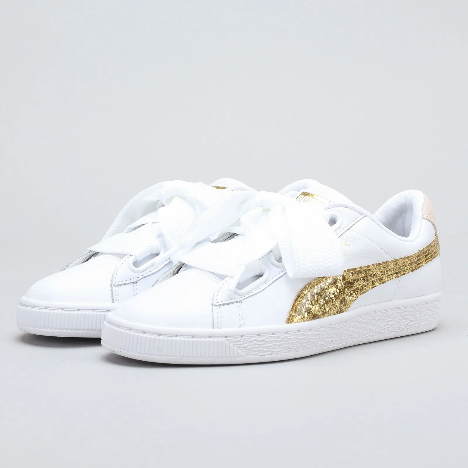 PUMA BASKET HEART GLITTER WN'S WHITE  GOLD