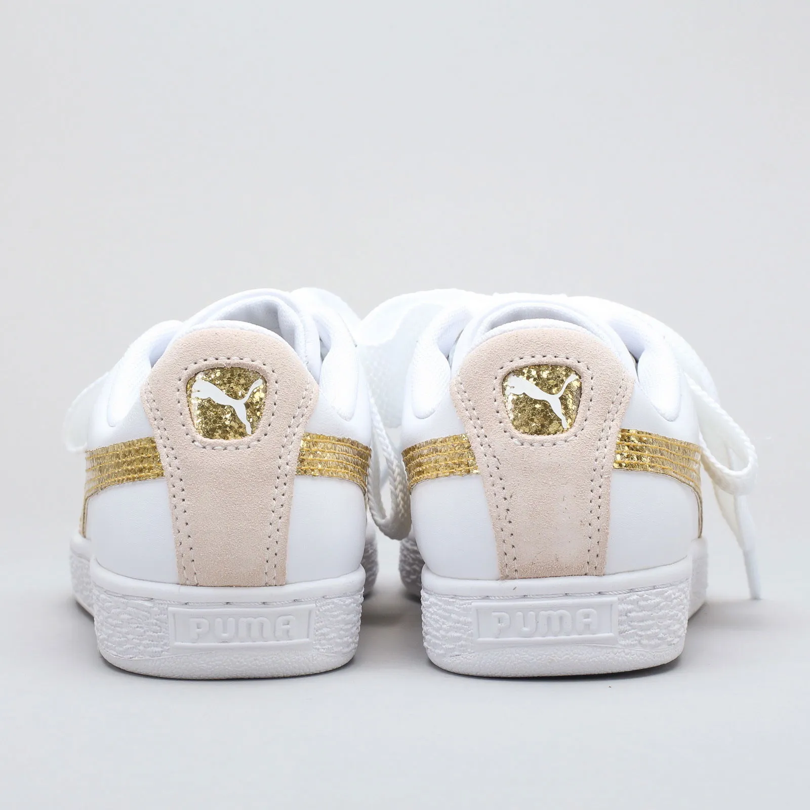 PUMA BASKET HEART GLITTER WN'S WHITE  GOLD