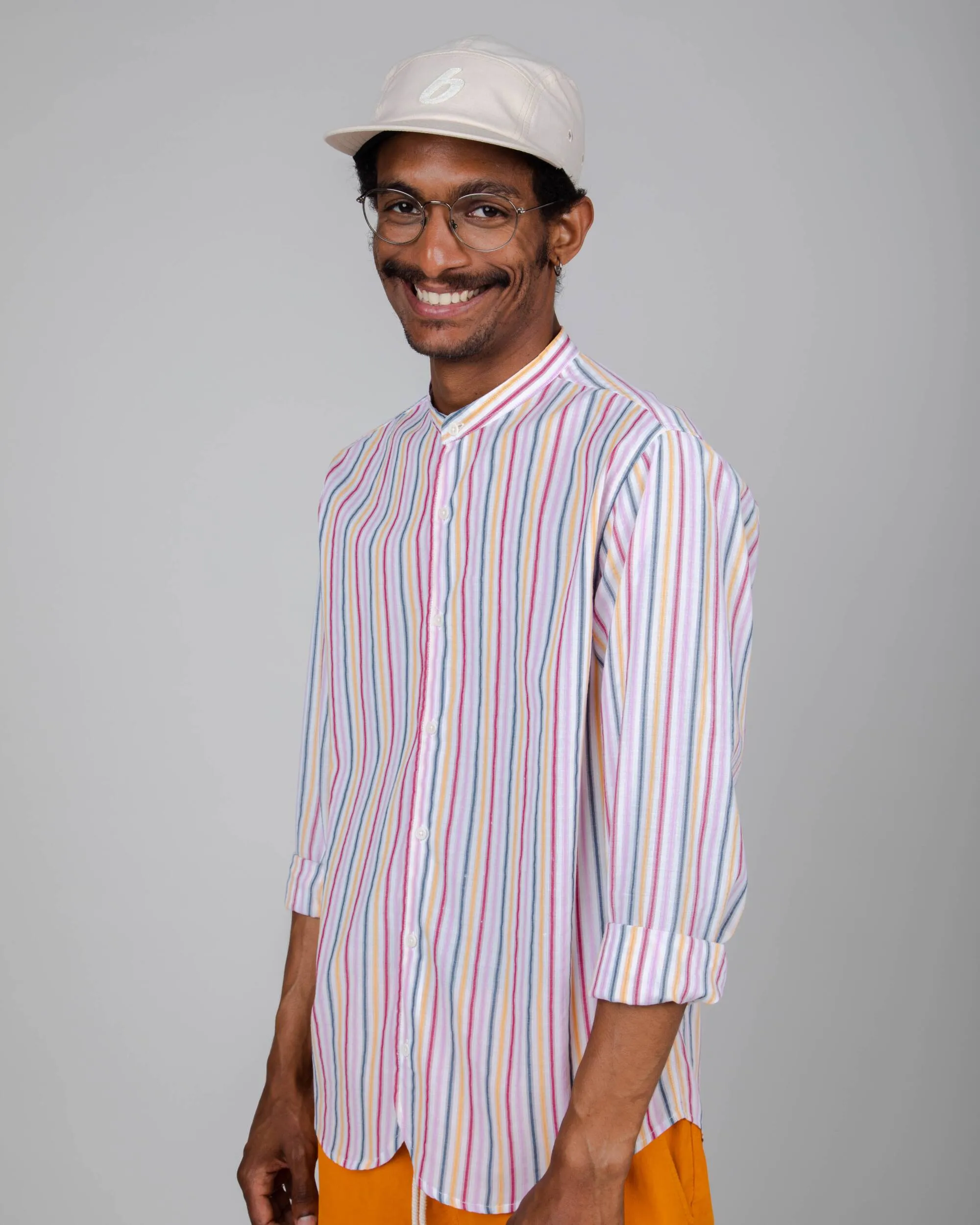 Rainbow Regular Mao Shirt White