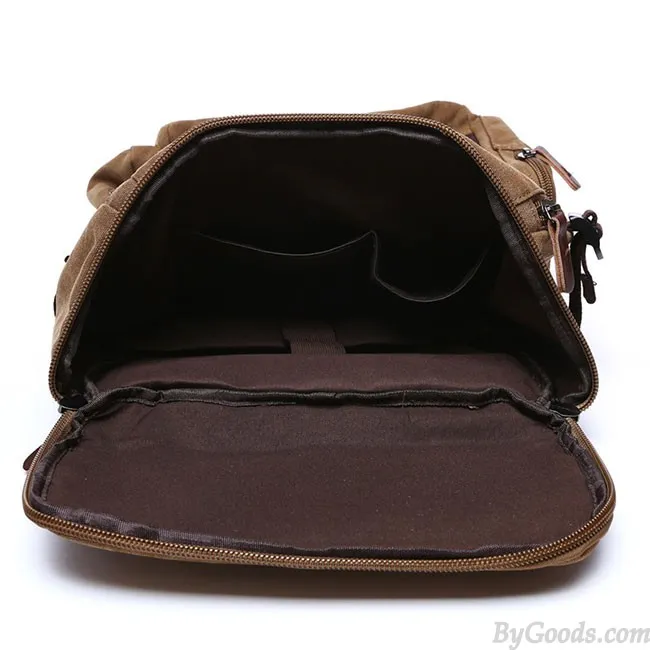 Retro Washing Color School Backpack Travel Outdoor Backpack Large Capacity Boy's Canvas Zipper Backpack