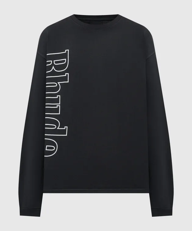 Rhude Black longsleeve with logo print
