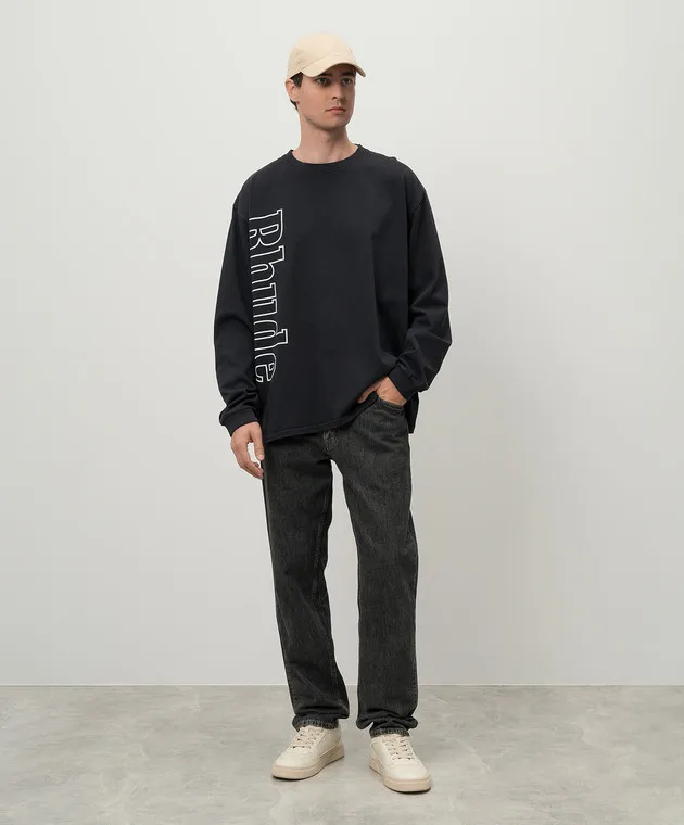 Rhude Black longsleeve with logo print