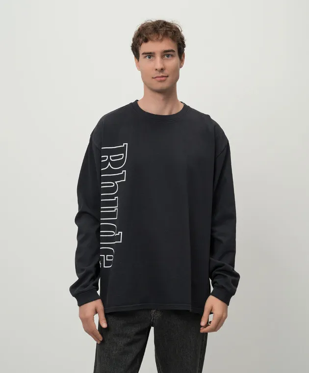 Rhude Black longsleeve with logo print