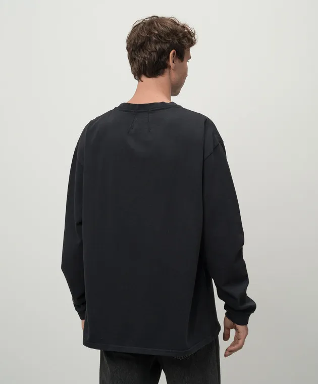 Rhude Black longsleeve with logo print